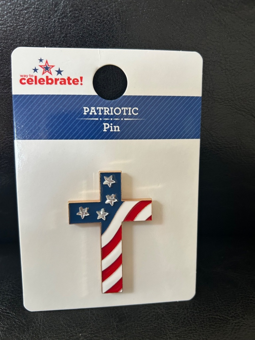 Americana Patriotic Cross Pin NWT